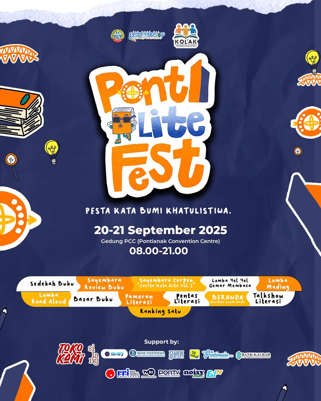 Gelar Ponti Lite Fest 2025, mulai dari Sedekah Buku, Bazar Buku, Lomba hingga Talkshow